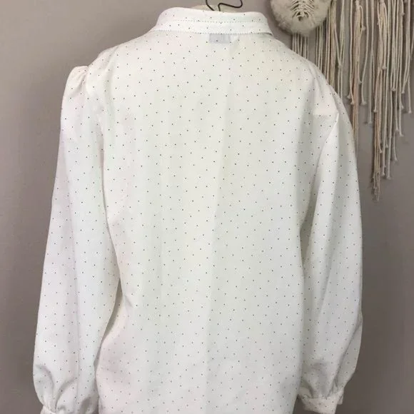 Sam Hua Korean Large polka dot lace collared blouse - Picture 5 of 8